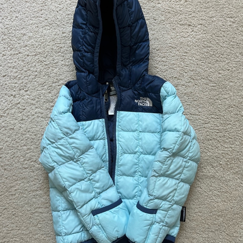 Baby North Face Navy and Light Blue Quilted Jacket 18-24 mo